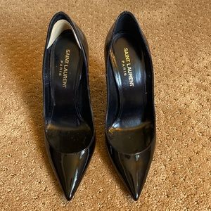 Saint Laurent Zoe Pump - Black Patent 110MM, gently used 2X, Size 36